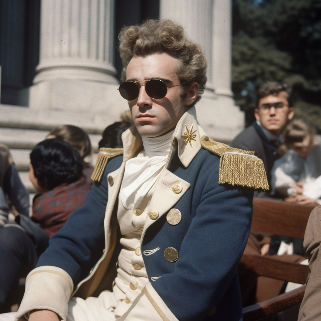 AI generated image of James Dean as Alexander Hamilton