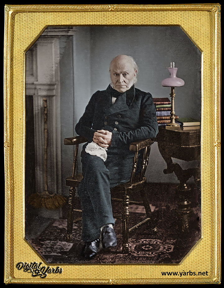 Colorized daguerreotype of John Quincy Adams