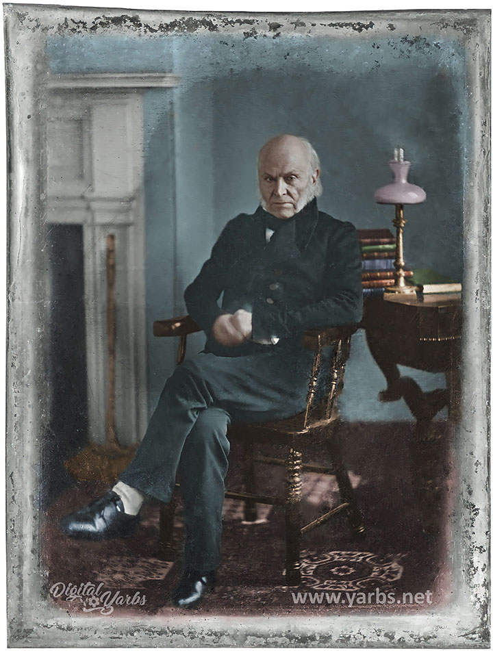 Colorized daguerreotype of John Quincy Adams