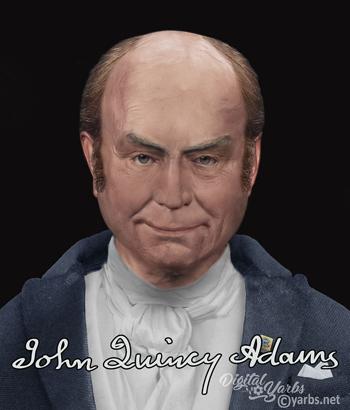 John Quincy Adams reconstructed life mask with Photoshop