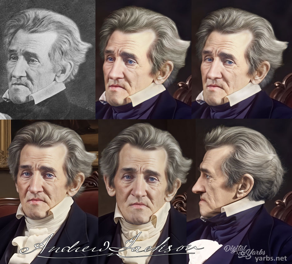 Variouss Facial Views of Andrew Jackson