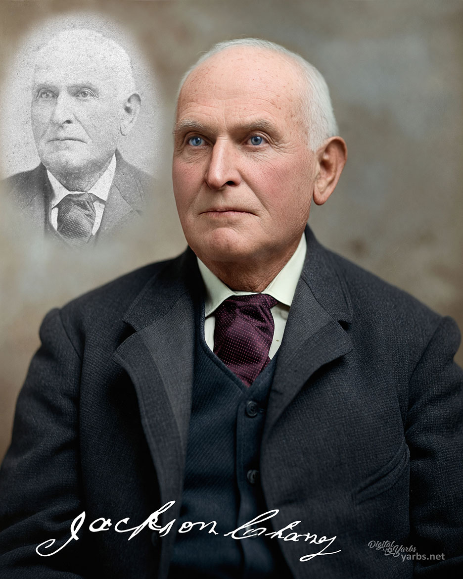 Portrait of Jackson Chaney, digitally enhanced to resemble a posed studio photograph