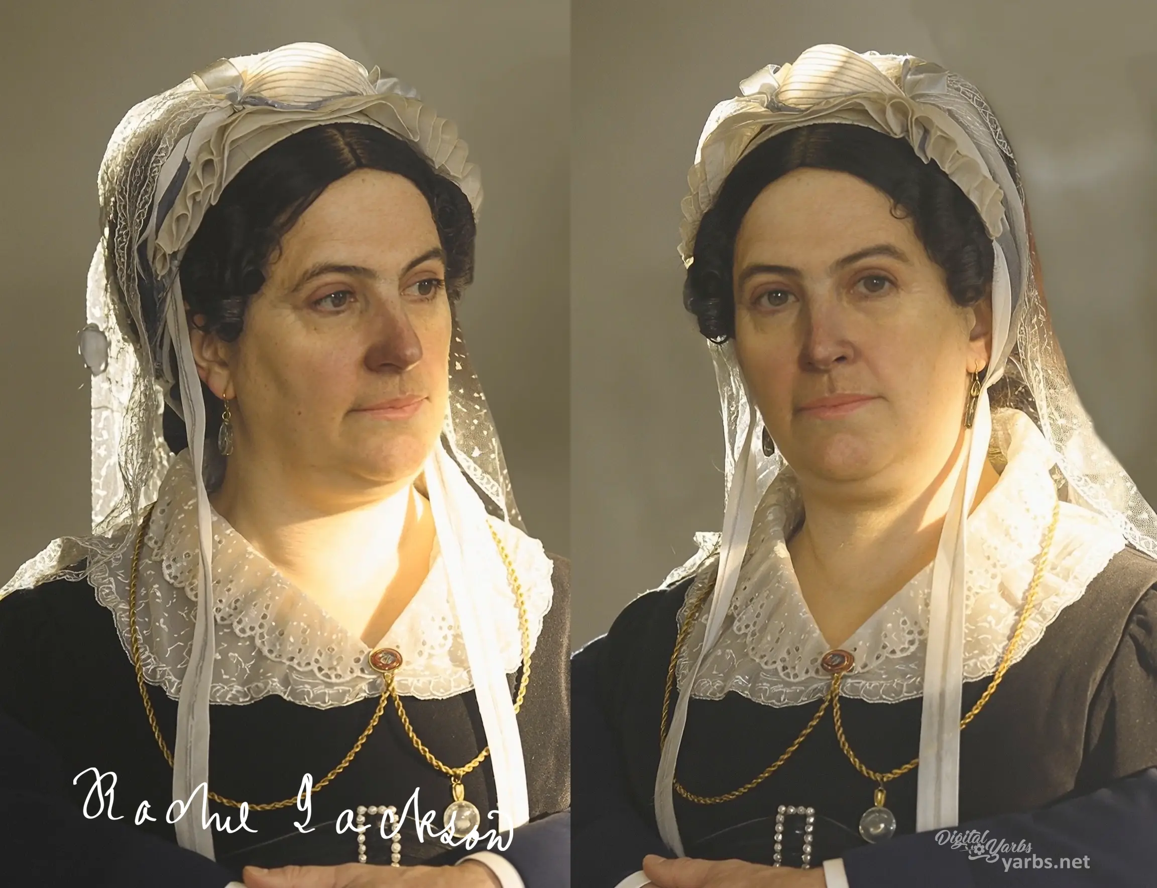 Restored and enhanced portrait of Rachel Jackson inspired by Ralph E. W. Earl's original painting.
