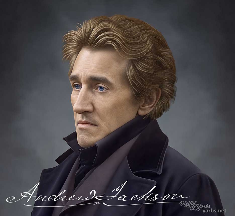Another view Andrew Jackson as a young man colorized and enhanced from his daguerreotype