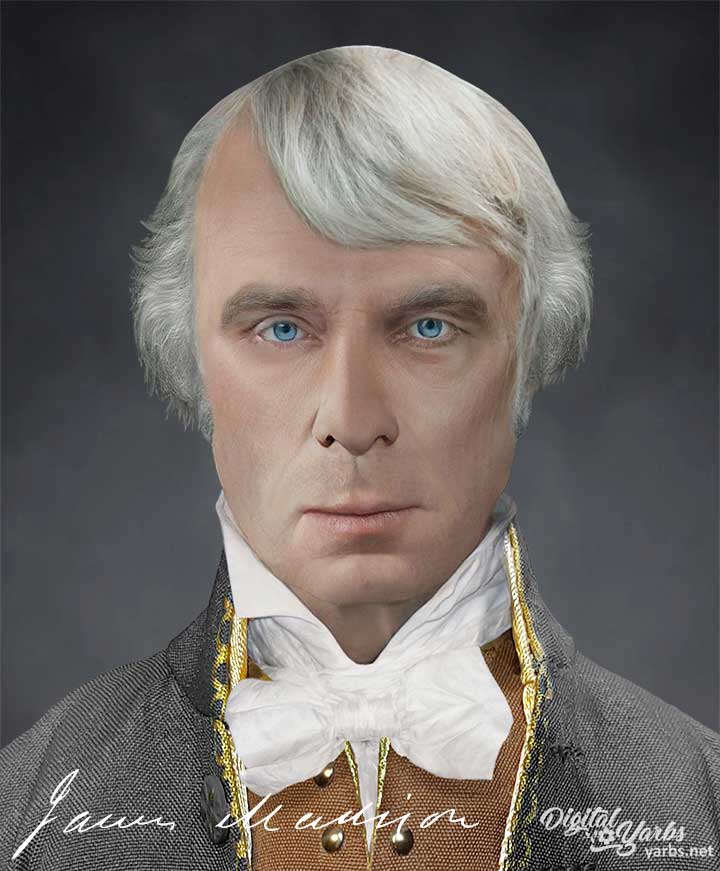 James Madison reconstructed life mask De-aged