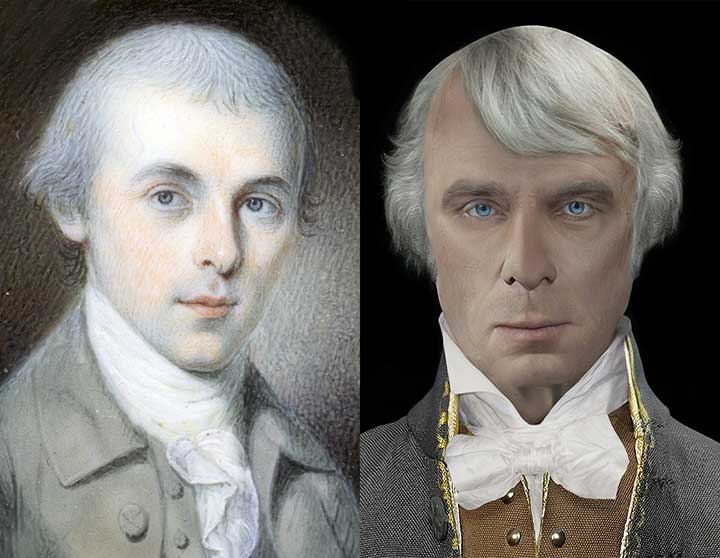 James Madison by Charles Willson Peale and a De-Aged James Madison