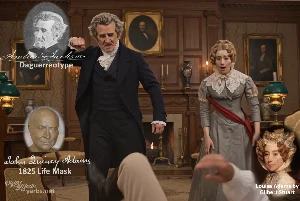 Fictional fight scene between Andrew Jackson and John Quincy Adams, featuring historically reconstructed likenesses based on Jackson's authentic daguerreotypes and Adams' 1825 life mask