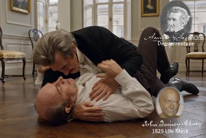 Fictional fight scene between Andrew Jackson and John Quincy Adams, featuring historically reconstructed likenesses based on Jackson's authentic daguerreotypes and Adams's 1825 life mask