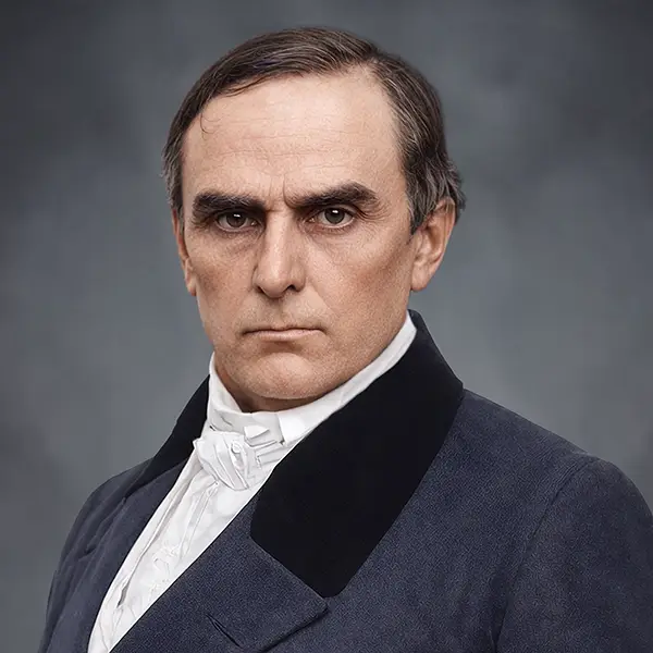 Daniel Webster age-regressed portrait, side view