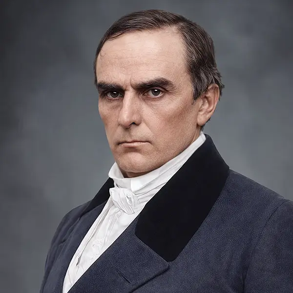 Daniel Webster frontal age-regressed portrait, angle view