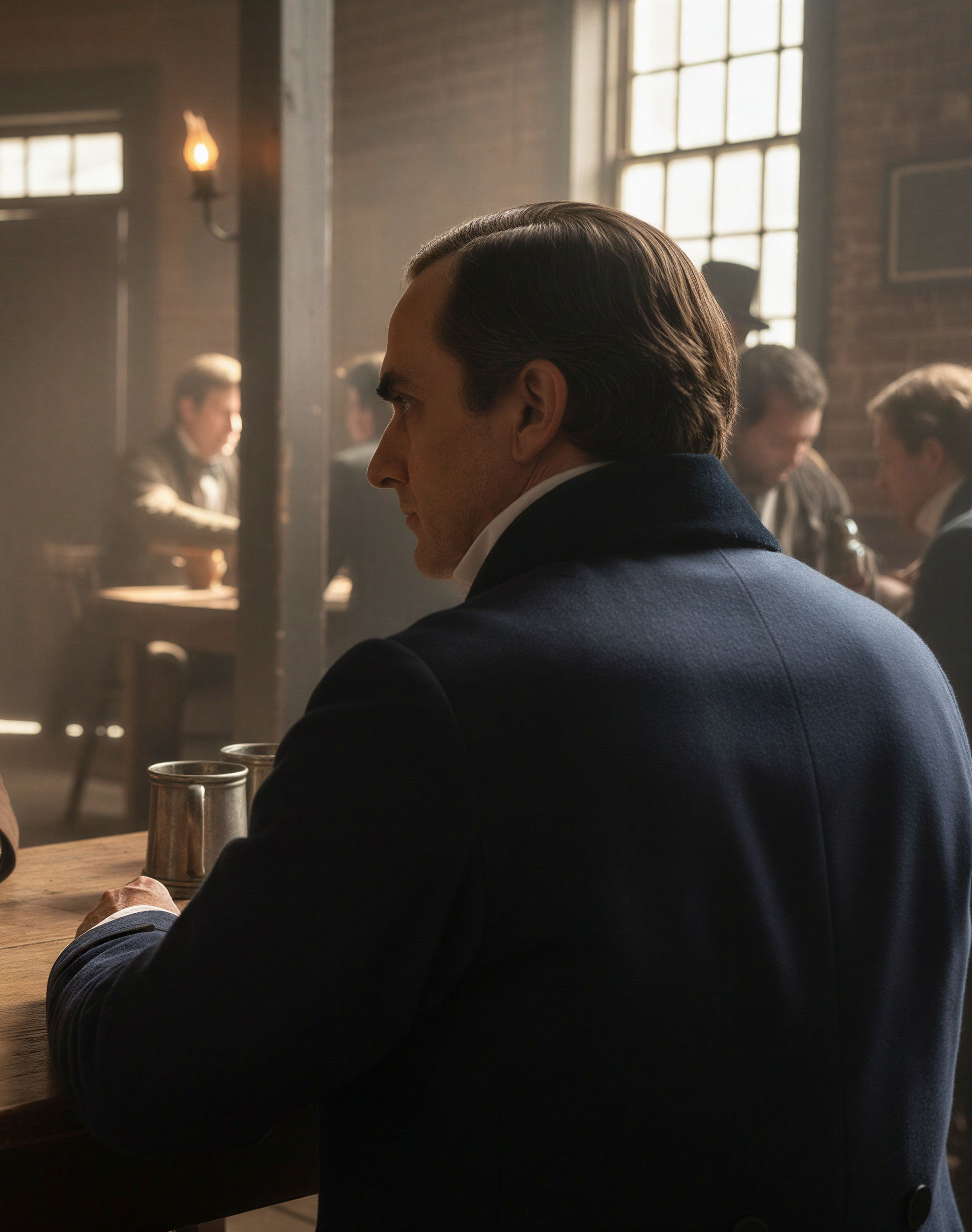 Daniel Webster profile portrait, colorized and enhanced, full resolution