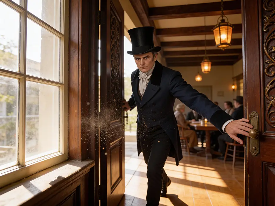 Daniel Webster walks through a tavern door in 1831, full resolution