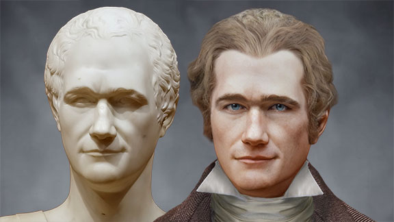 Alexander Hamilton Bust Facial Reconstruction