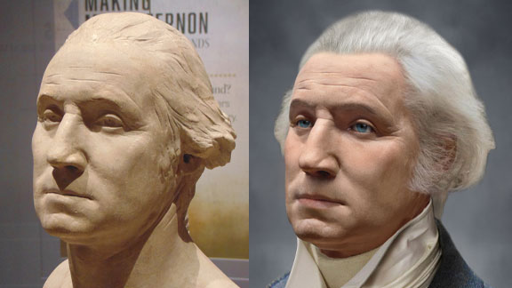 Facial reconstruction of the life mask of George Washington