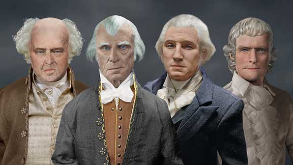 John Quincy Adams, Thomas Jefferson and Voltaire Life Mask Facial Reconstruction