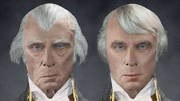 James Madison life mask de-aged