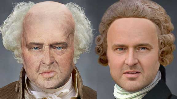 John Adams life mask facial reconstruction de-aged