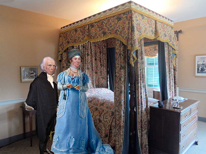 James and Dolley in their upstairs master bedroom at Montpelier