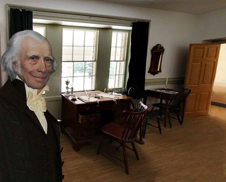 James Madison in his upstairs library