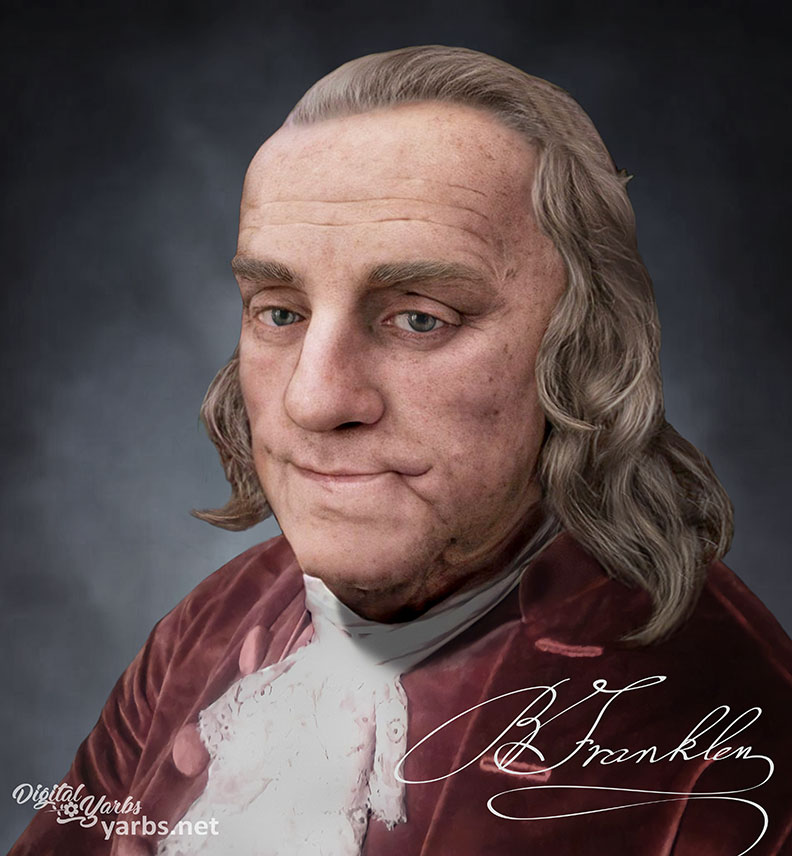 Terracotta Portrait Bust of Benjamin Franklin - Diplomatic