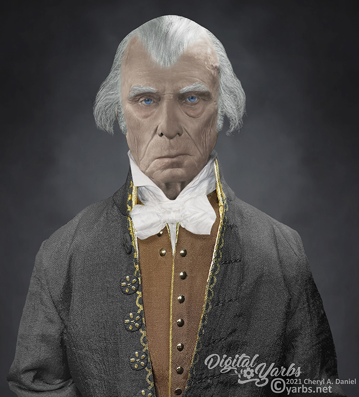 James Madison reconstructed life mask with Photoshop