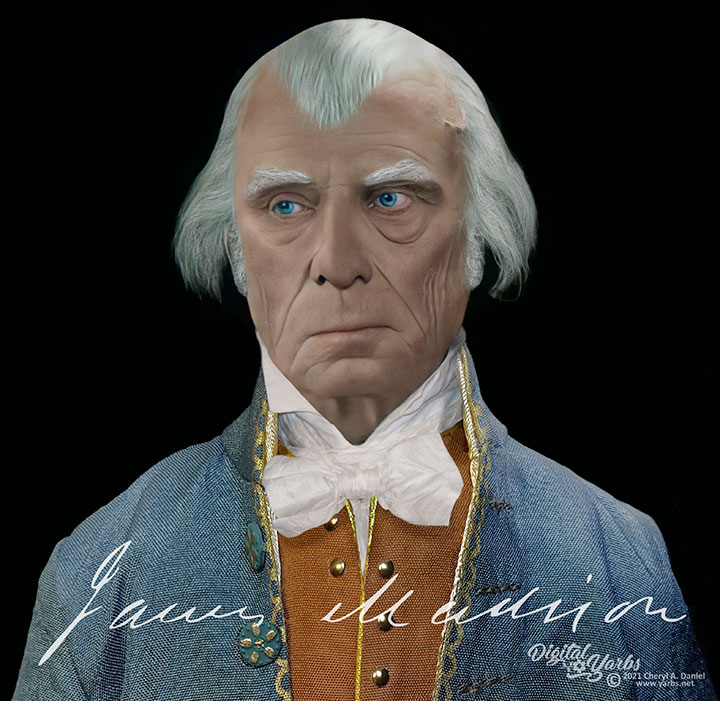 James Madison life mask showing another facial angle change.