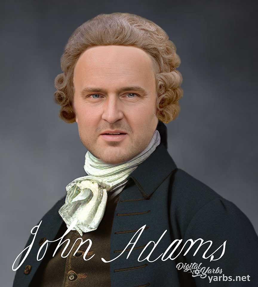 John Adams Life Mask De-Aged Close Up View