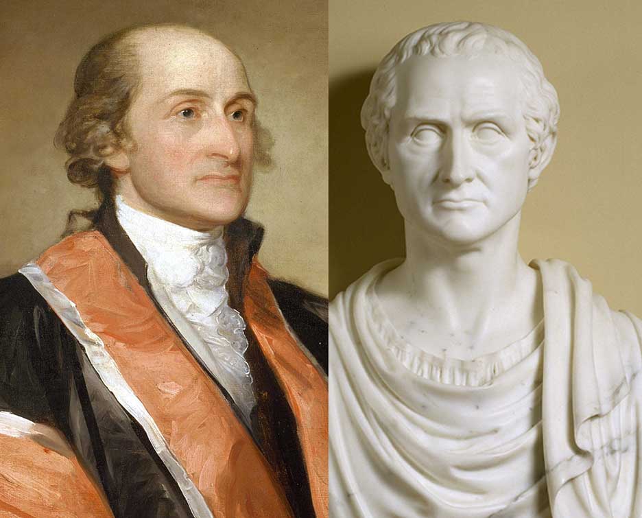 Portrait of John Jay by Gilbert Stuart, 1794 and bust of John Jay by John Frazee