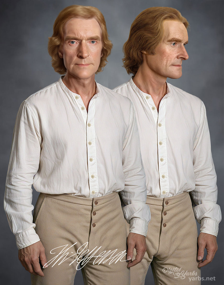 Reconstructed life masks of Thomas Jefferson