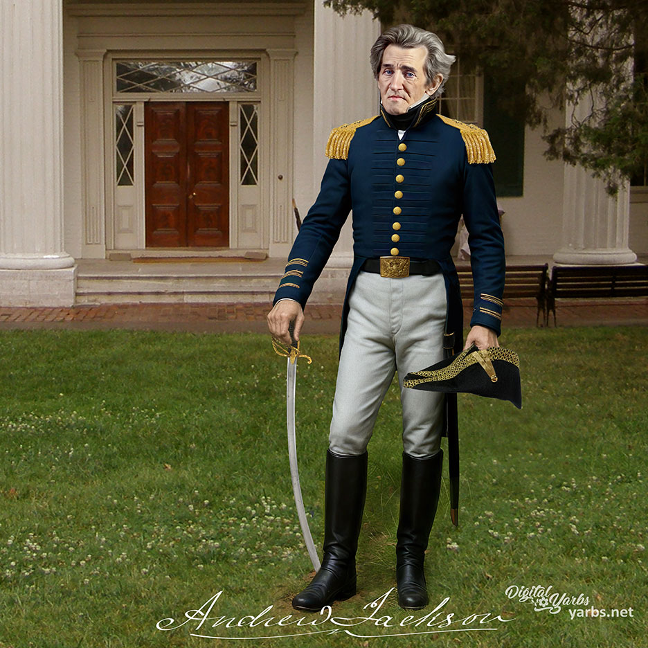 Andrew Jackson as General in his military uniform at the hermitage