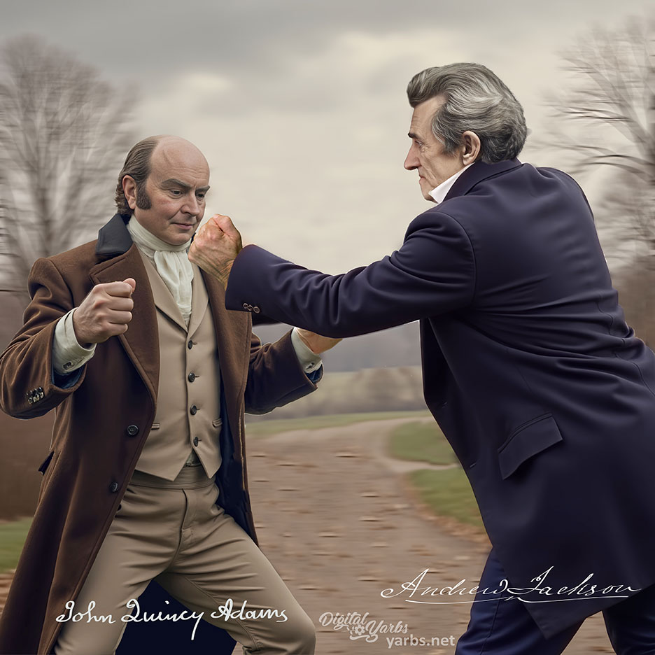 Andrew Jackson and John Quincy Adams Fight