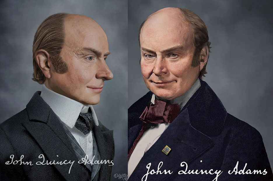 John Quincy Adams life mask and daguerreotype of Andrew Jackson