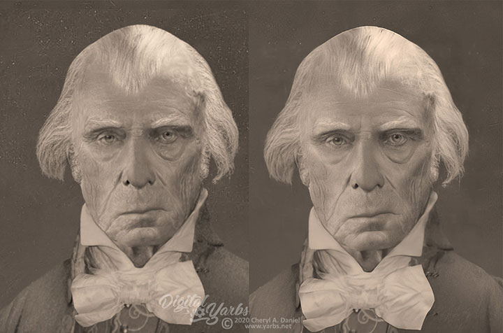 James Madison life mask reconstruction enhancement